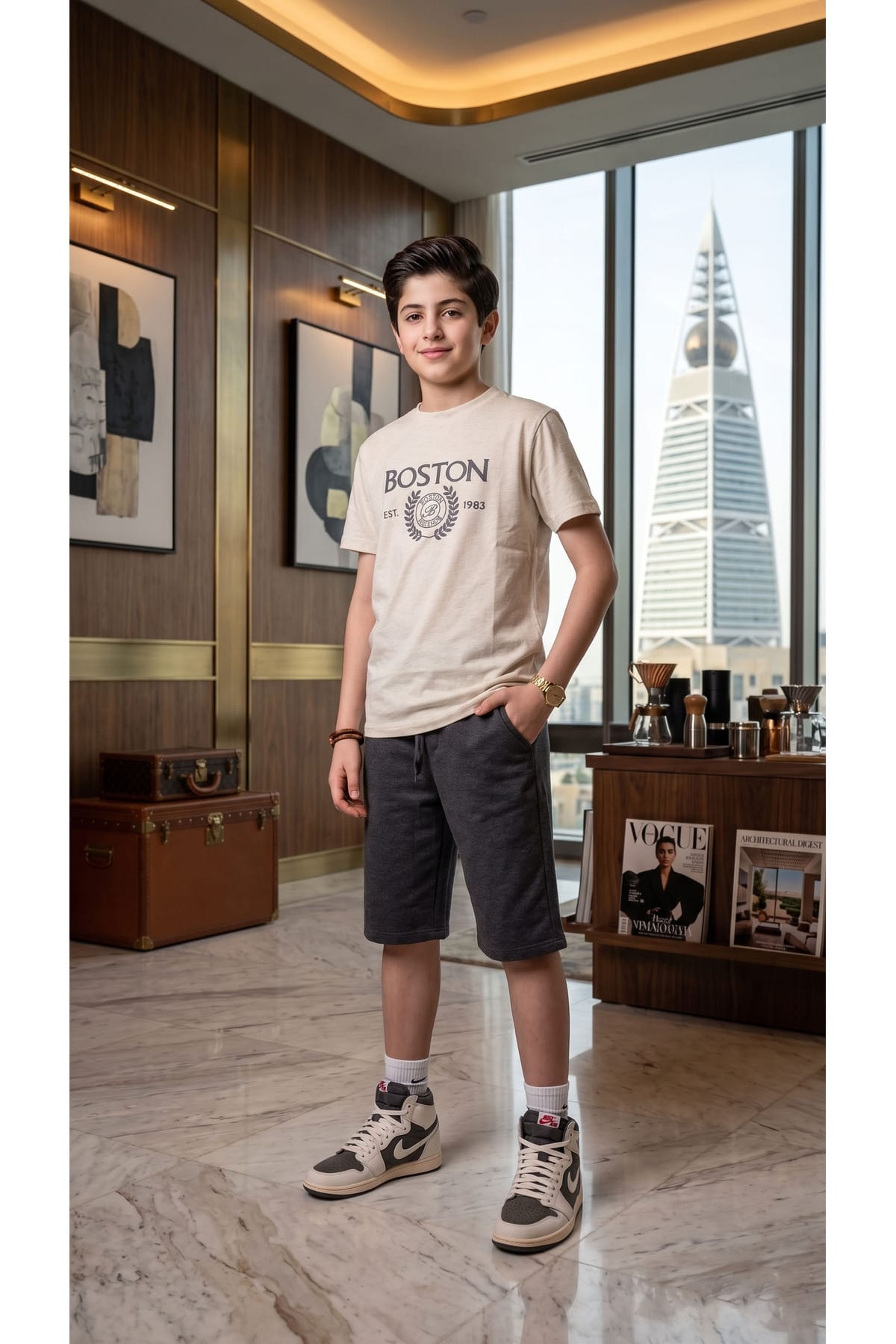 طقم صيفي كاجوال بتصميم عصري متعدد الألوان — h.kids