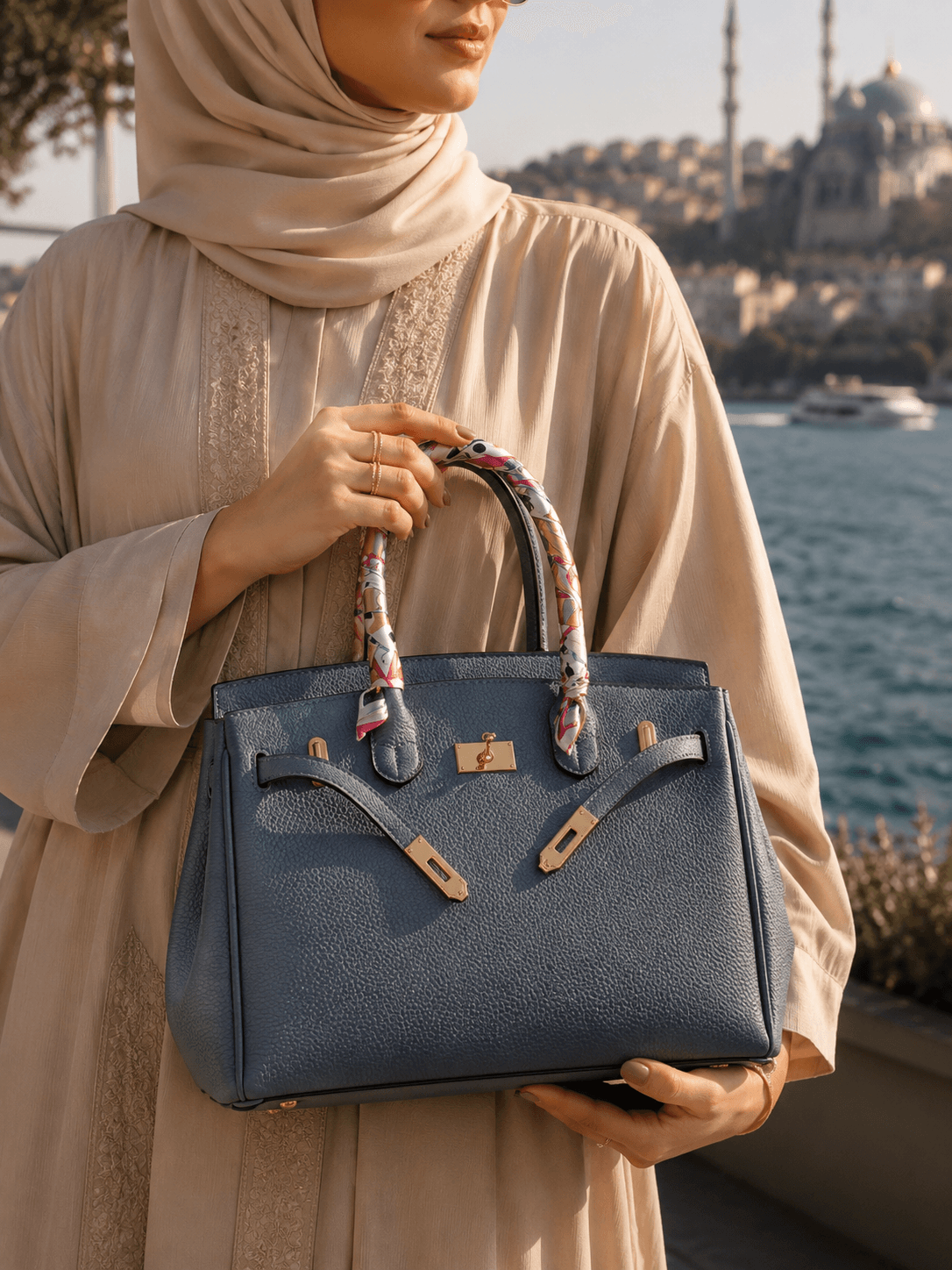 طقم حقيبة يد فاخرة 3 قطع مع محفظتين